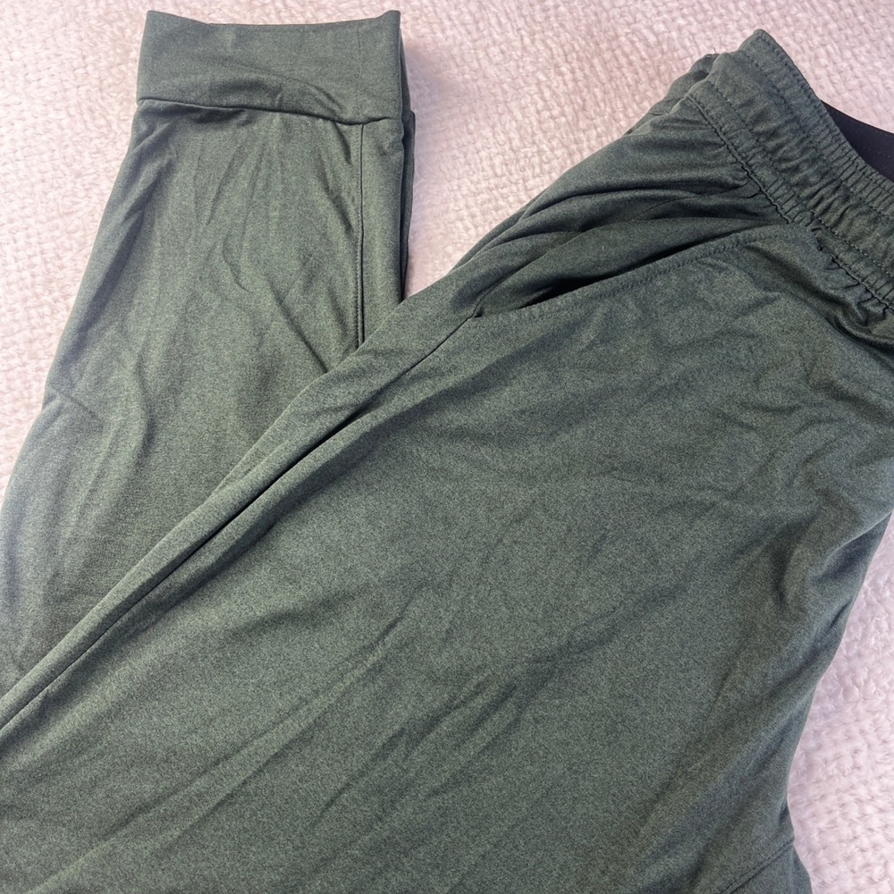 01.Algo Mens Performance Joggers Green Recycled Quick Dry Athletic Pants Size M